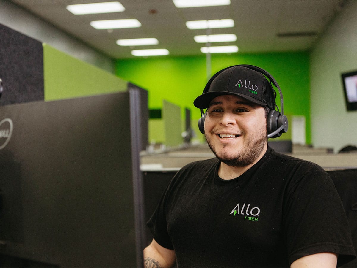 ALLO team member working with fiber infrastructure