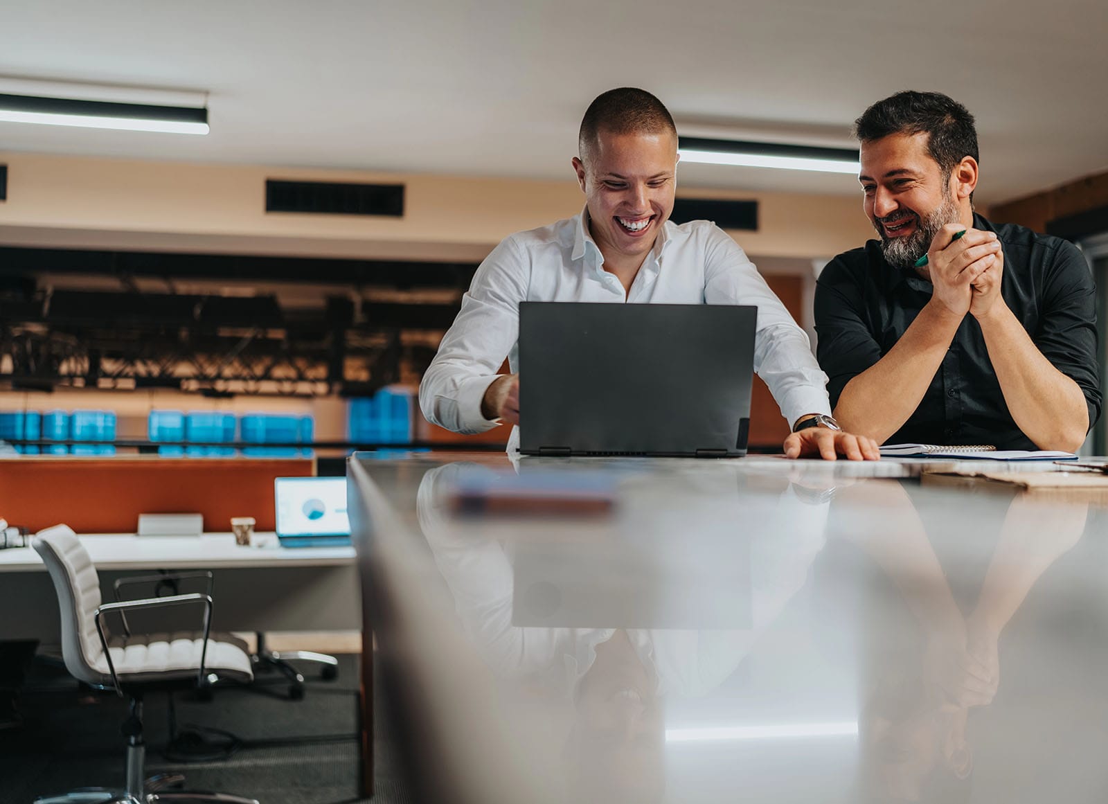 Business team reviewing cybersecurity checklist items