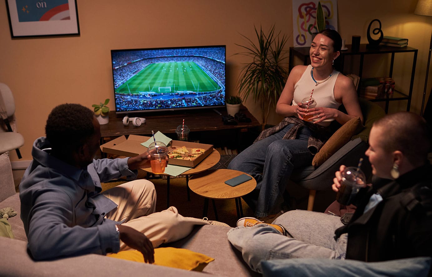 Woman enjoying streaming entertainment at home