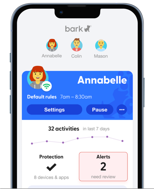 Monitor app content with Bark from ALLO and detect issues that might indicate a problem in your child's online world.