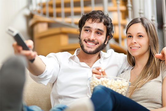 couple watching a movie
