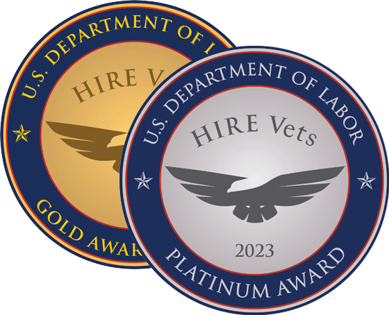 ALLO Fiber - HIRE Vets Award Winner medallions