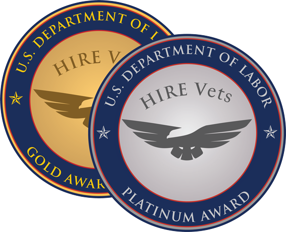 ALLO Fiber - HIRE Vets Award Winner medallions