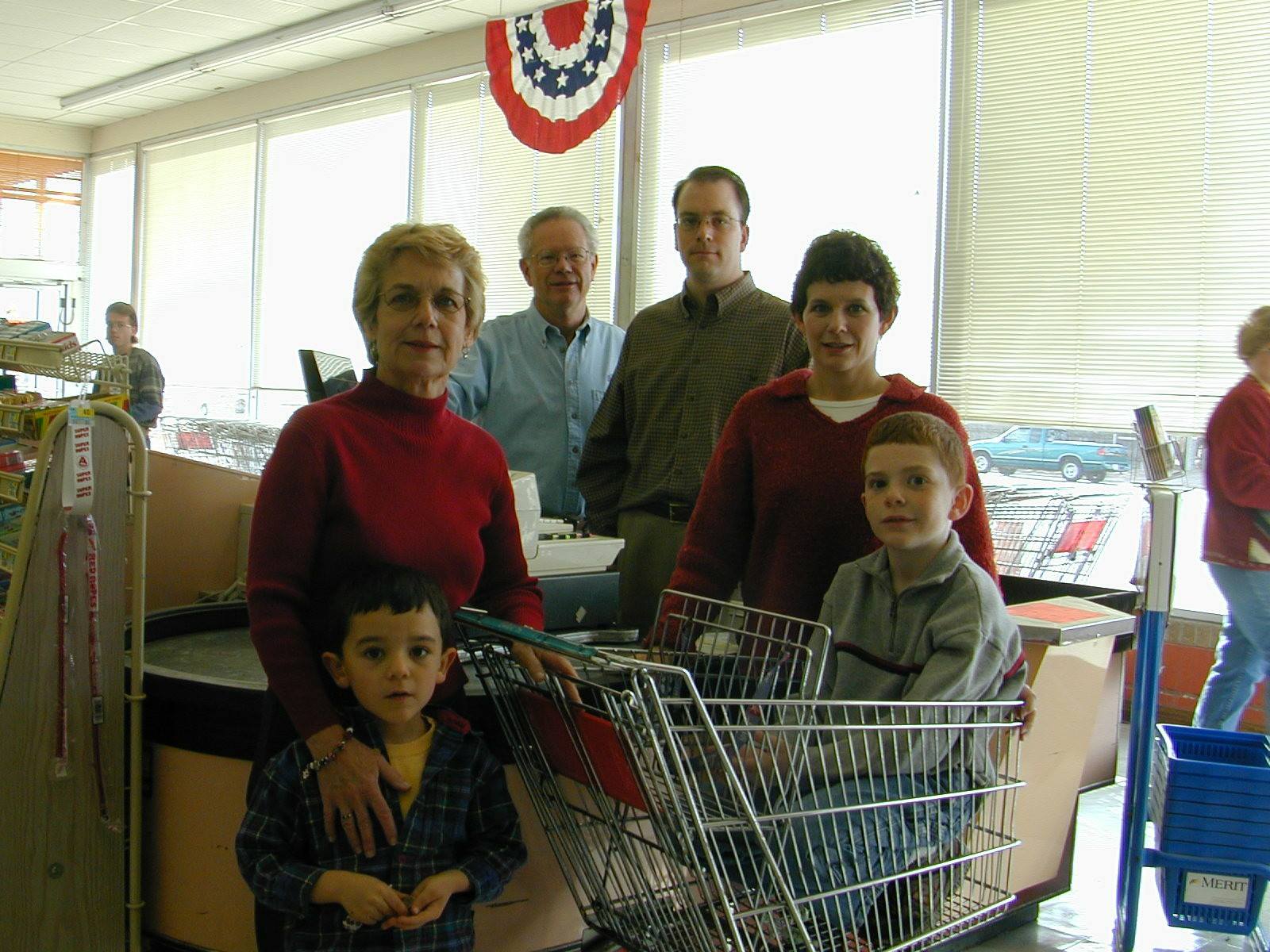 Brad and family at grocery store
