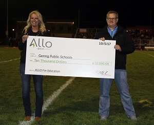 ALLO Fiber check given to a local school