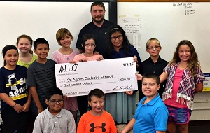 ALLO Fiber check given to a local school