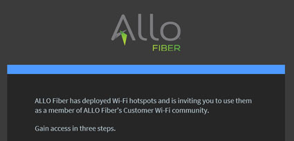 Example of ALLO Fiber SmartTown onboarding email