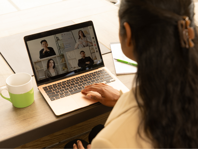 Person working from home using ALLO Fiber Wi-Fi