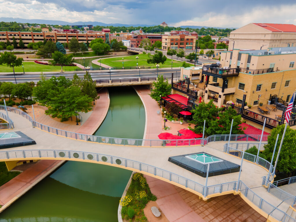 Pueblo Colorado Riverwalk area from above